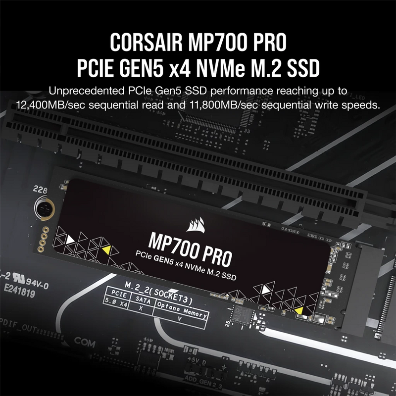 CORSAIR 1TB MP700 PRO CSSD-F1000GBMP700PNH PCIe Gen5 x4 NVMe 2.0 M.2 SSD