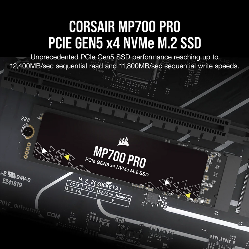 Corsair 1TB MP700 PRO CSSD-F1000GBMP700PNH PCIe Gen5 x4 NVMe 2.0 M.2 SSD