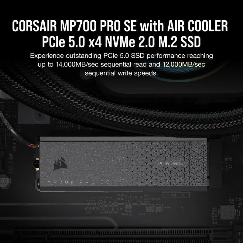 【超值優惠】CORSAIR 2TB MP700 PRO SE CSSD-F2000GBMP700PROS 含空氣冷卻器 PCIe 5.0 x4 NVMe M.2 SSD
