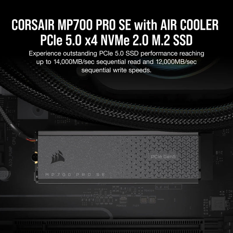 CORSAIR 4TB MP700 PRO SE CSSD-F4000GBMP700PROS 含空氣冷卻器 PCIe 5.0 x4 NVMe M.2 SSD