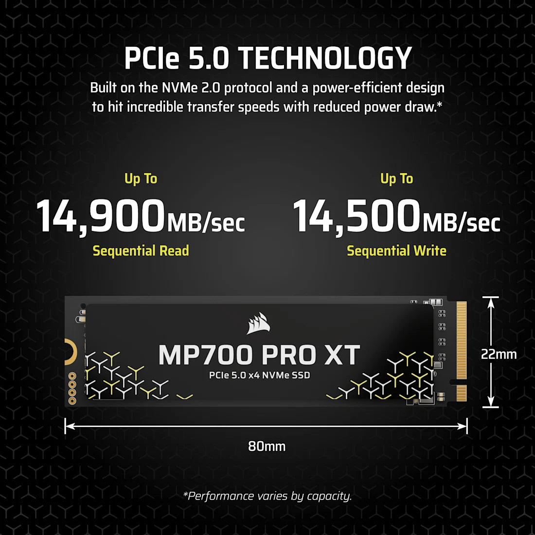 CORSAIR 2TB MP700 Pro XT NH CSSD-F20GBMP700PXNH PCIe Gen5 x4 NVMe 2.0