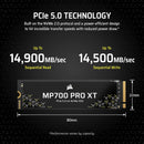 CORSAIR 2TB MP700 Pro XT NH CSSD-F20GBMP700PXNH PCIe Gen5 x4 NVMe 2.0 M.2 SSD