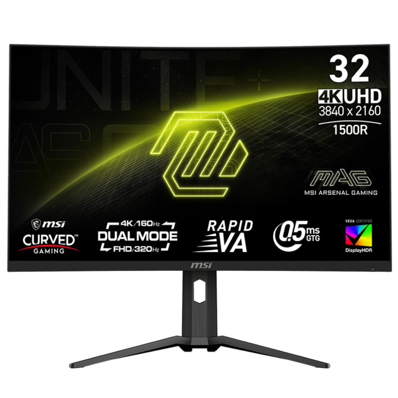 [最新產品] MSI 31.5" MAG 321CUPDF 160Hz/320Hz 4K UHD (16:9) 量子點雙模式曲面電競顯示器 MO-MA32CPD