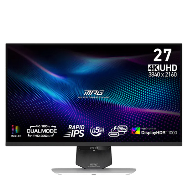 [預購,預計9月中到貨] MSI 27" MPG 274URDFW E16M 4K UHD 雙模式 FHD 320Hz / UHD 160Hz 1152 Zones Mini LED (16:9) 雙模式電競顯示器 MO-MP27UMW
