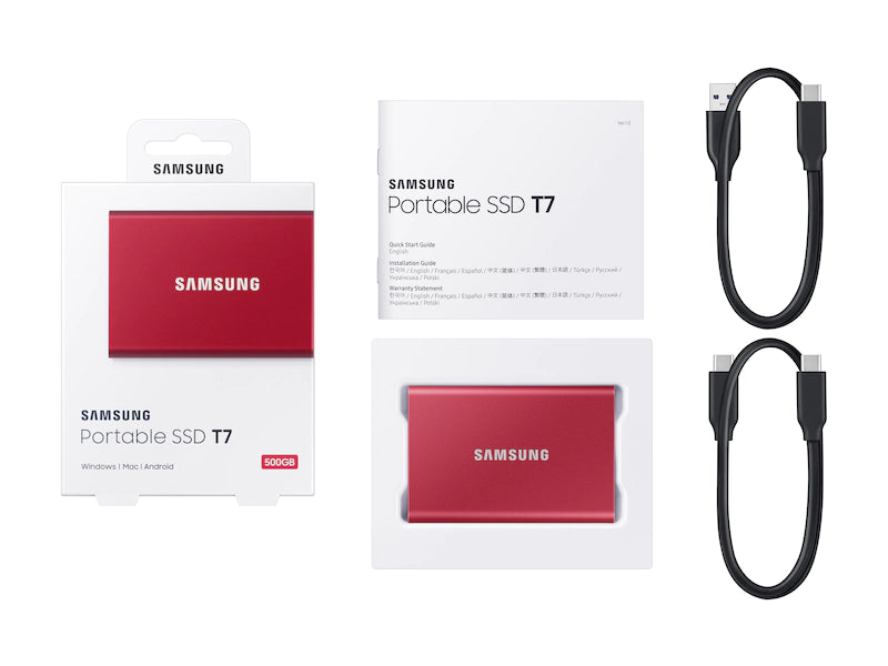 Samsung 1TB T7 Portable SSD 紅色 MU-PC1T0R/WW USB 3.2 Gen 2