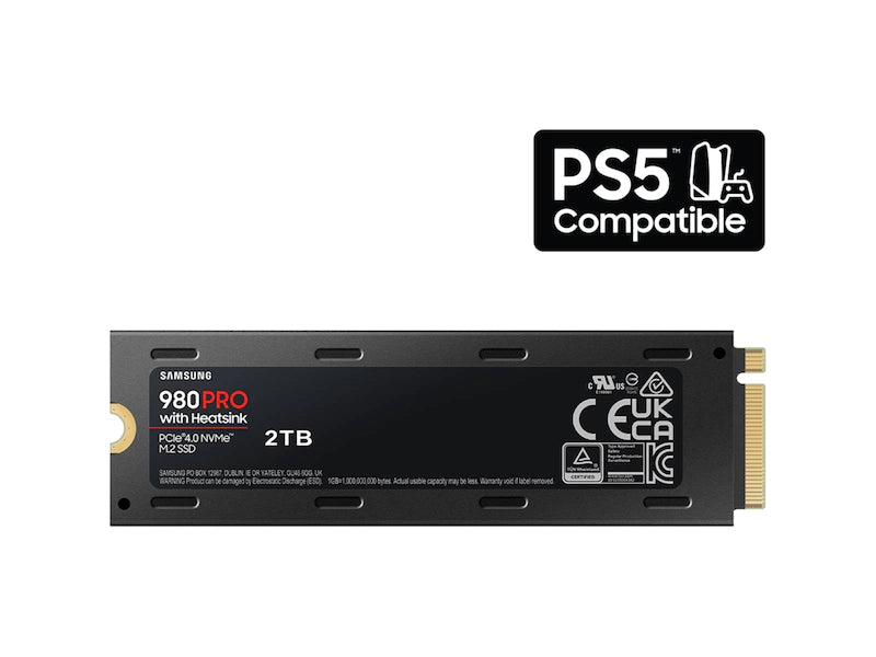 Samsung 2TB 980 PRO w/Heatsink MZ-V8P2T0CW M.2 2280 PCIe Gen4 x4 SSD