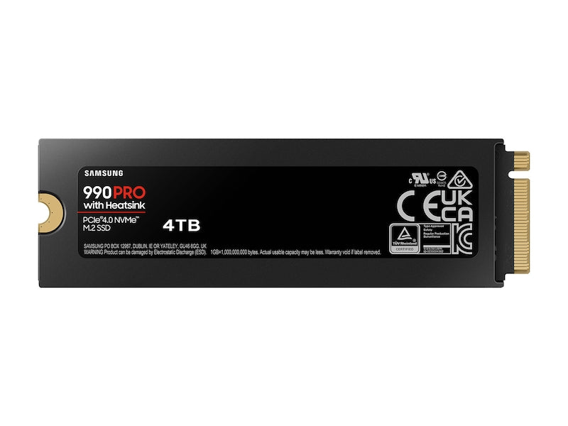 Samsung 4TB 990 PRO w/Heatsink MZ-V9P4T0CW M.2 2280 PCIe Gen4 x4 SSD