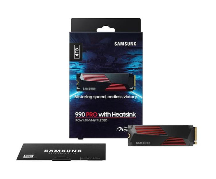 Samsung 4TB 990 PRO w/Heatsink MZ-V9P4T0CW M.2 2280 PCIe Gen4 x4 SSD (