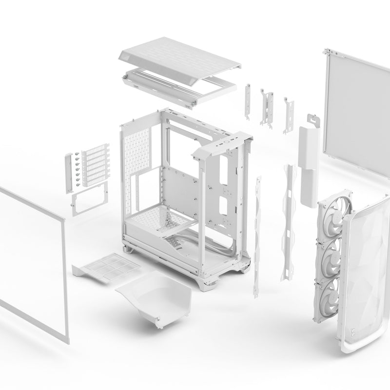 Fractal Design Meshify 3 White RGB TG Clear Tint ATX Case FD-C-MES3A-07