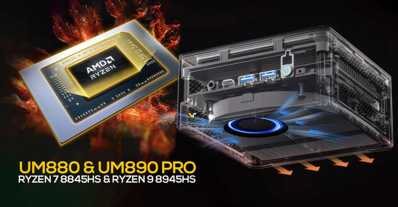 Minisforum BS-MUM880 UM880 Pro Barebone (AMD Ryzen R7 8845HS / 2xDDR5 SODIMM / M.2 SSD) 