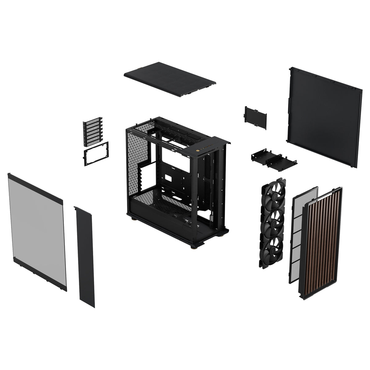 Fractal Design North XL Charcoal Black TG- three 140mm