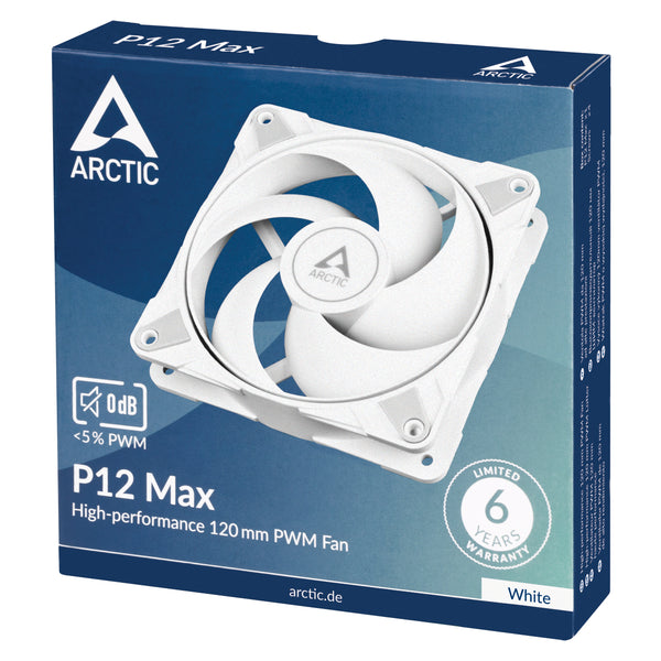 ARCTIC P12 Max White白色 High Performance PWM 120mm Case Fan