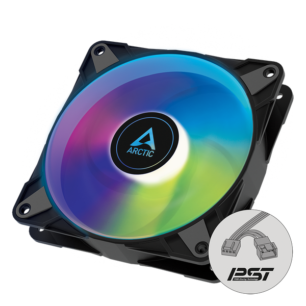 thumbnail image 2 of ARCTIC P12 Pro PST - 5 Pack - Powerful Premium Fan, 120 Mm PWM Fan With Y-Cable Splitter, 600-3000 RPM, 0 RPM <5% PWM, Fluid Dynamic Bearing, 4-Pin - Black 2 of 14