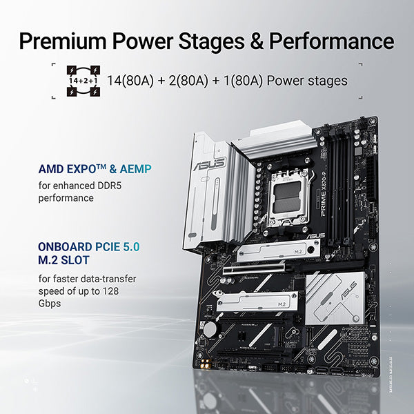 ASUS PRIME X870-P-CSM DDR5,Socket AM5 ATX Motherboard (MB-BX87PPC)