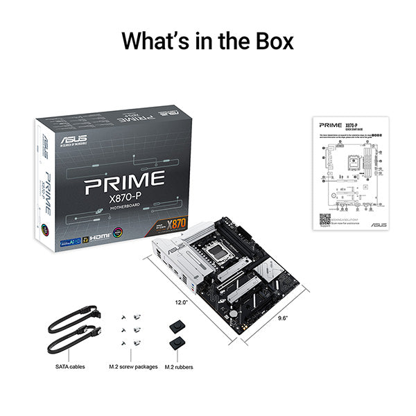 ASUS PRIME X870-P-CSM DDR5,Socket AM5 ATX Motherboard (MB-BX87PPC)
