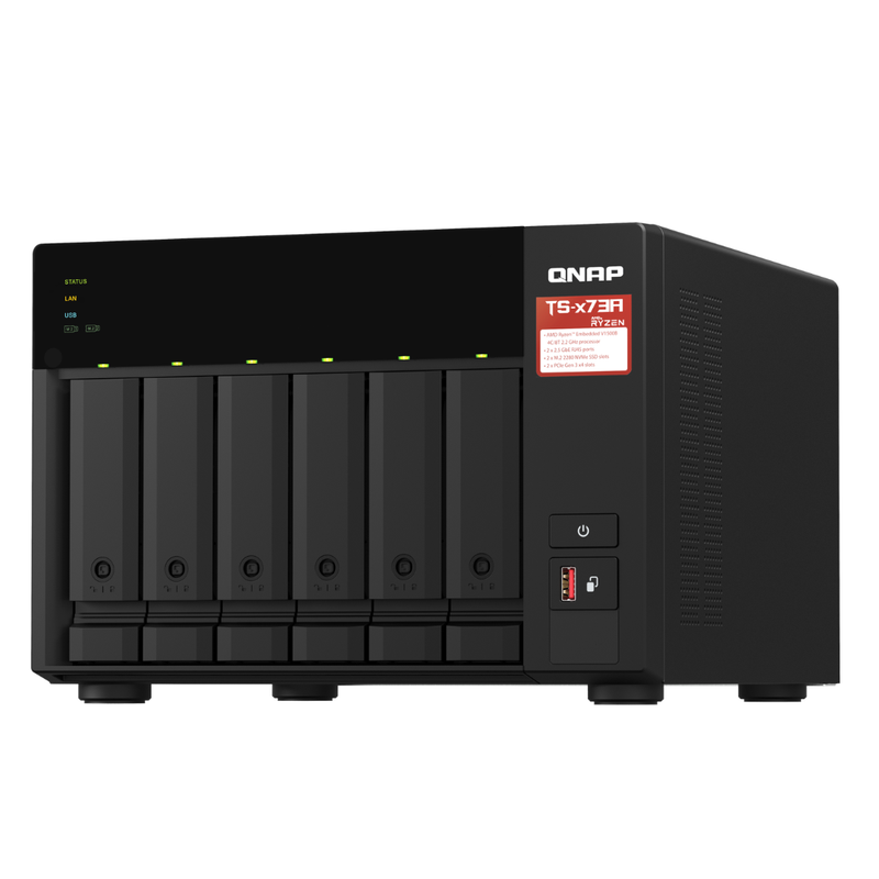 QNAP OEM NAS TS-673同等品 メモリ8GB QNAP TS-673A-8G 6-Bay NAS (AMD Ryzen V1500B 2.2 GHz Quad Core / 8GB DD