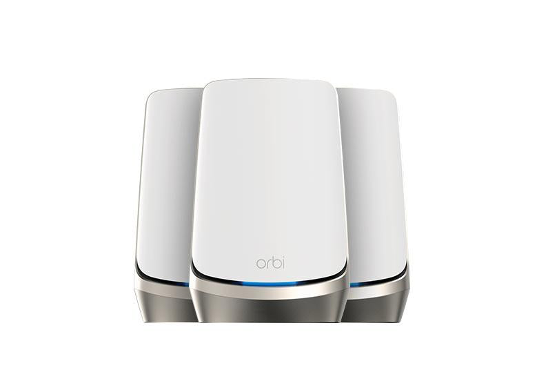 NETGEAR RBKE963 Orbi Quad-Band Mesh WiFi 6E AXE11000 System (3-pack), White, 10G WAN