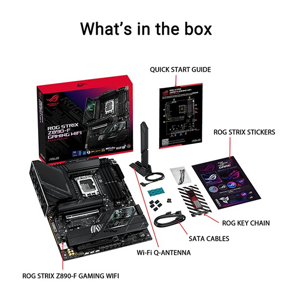 ASUS ROG STRIX Z890-F GAMING WIFI DDR5,LGA 1851 ATX Motherboard (MB-AZ89SFW)