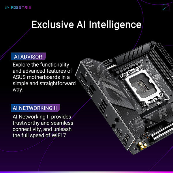 ASUS ROG STRIX B860-I GAMING WIFI DDR5,LGA 1851 Mini-ITX Motherboard (MB-AB86SIW)