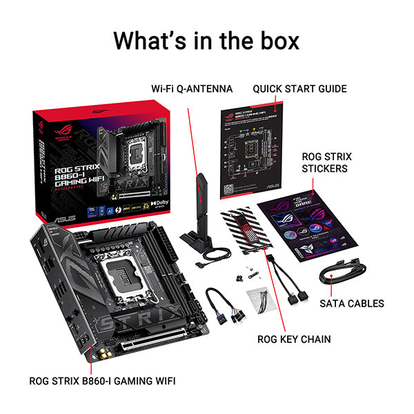ASUS ROG STRIX B860-I GAMING WIFI DDR5,LGA 1851 Mini-ITX Motherboard (MB-AB86SIW)