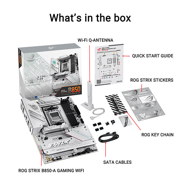 ASUS ROG STRIX B850-A GAMING WIFI DDR5,Socket AM5 ATX Motherboard (MB-BB85SAW)