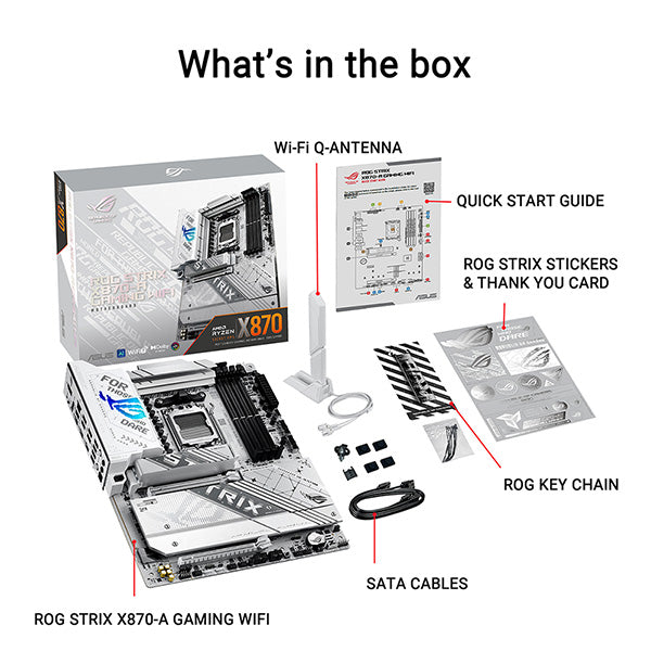 ASUS ROG STRIX X870-A GAMING WIFI DDR5,Socket AM5 ATX Motherboard (MB-BX87SAW)