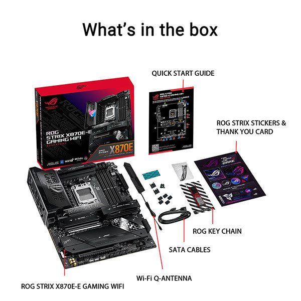 【熱賣中】ASUS ROG STRIX X870E-E GAMING WIFI DDR5,Socket AM5 ATX Motherboard (MB-BX8ESEW)