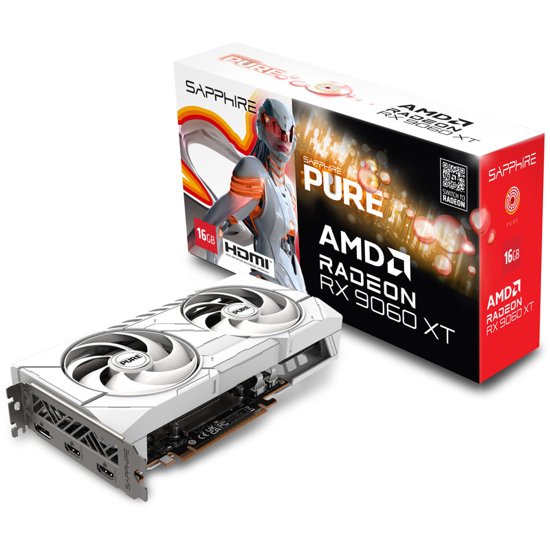 SAPPhIRE PURE AMD Radeon RX 9060 XT 16GB GDDR6 OC RX9060XT-PURE-16GD6OC