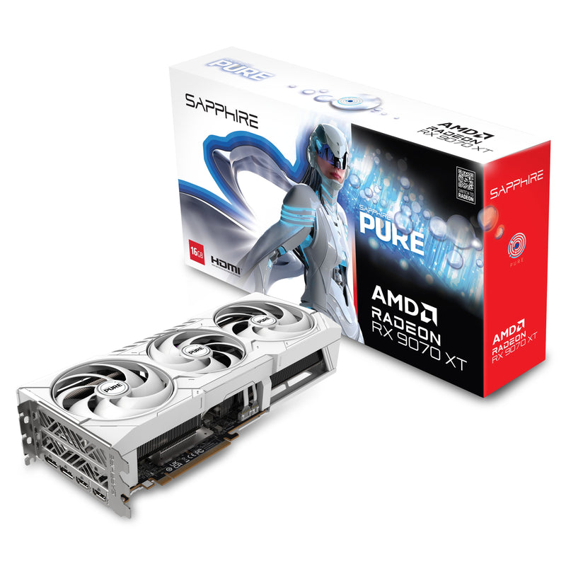 SAPPhIRE PURE AMD Radeon RX 9070 XT 16GB GDDR6 RX9070XT-PURE-16GD6OC