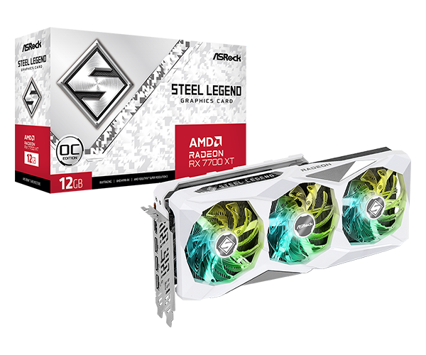 ASRock Radeon™ RX 7700 XT Steel Legend OC 12GB GDDR6 