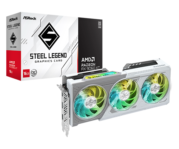 ASRock Radeon RX 9060 XT STEEL LEGEND 16GB GDDR6 OC (AS-DCA-RX9060XT-SL-16GOC)