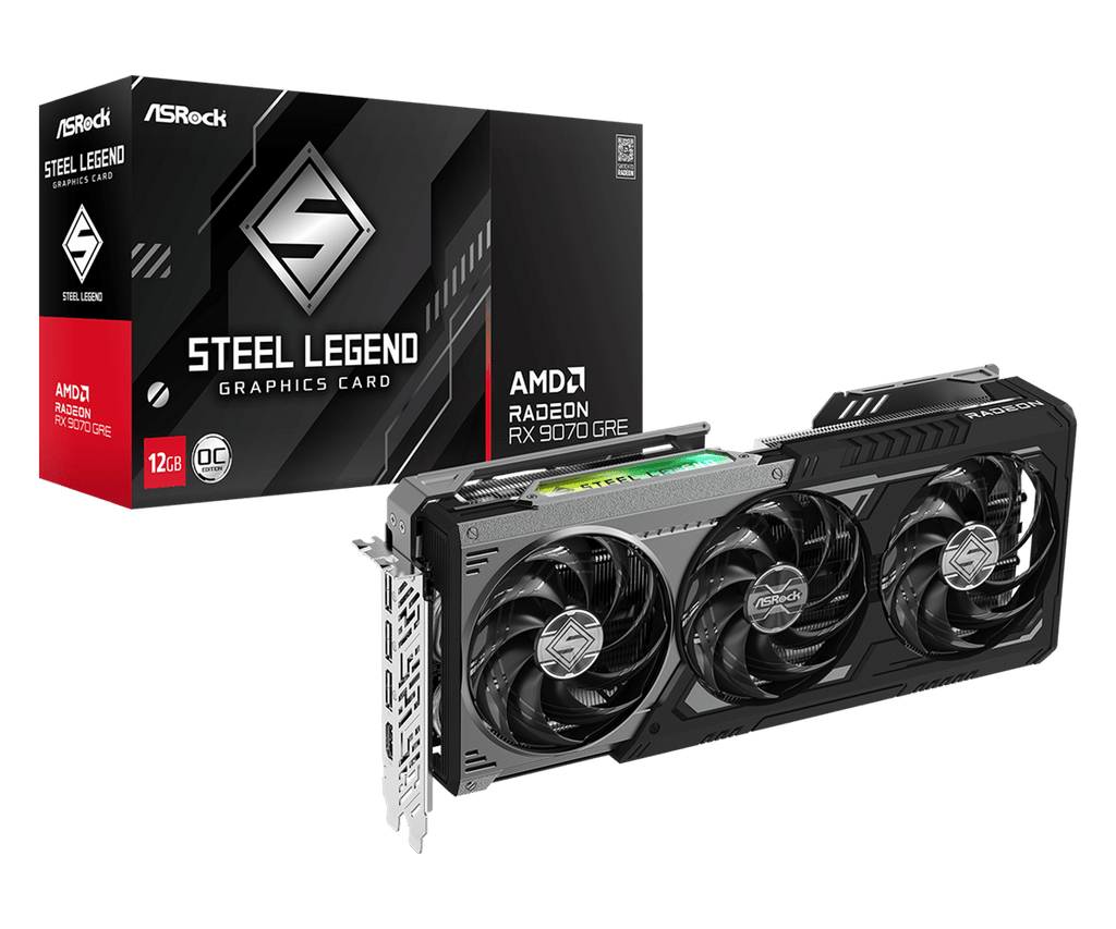 ASRock Radeon Series RX 9070 GRE Steel Legend Dark OC 12GB GDDR6
