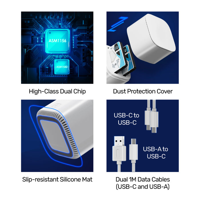 UNITEK S1105A SyncStation Marshmallow 2.5” Dual Bay USB-C/USB-A USB3.0 to SATA6G 2.5" Docking Station with UASP Function 785-2716