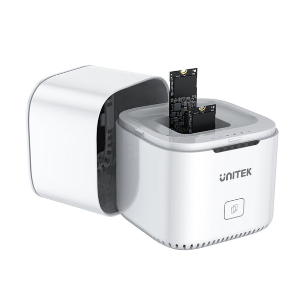 UNITEK S1207 SyncStation Marshmallow M.2 USB-C to PCIe/NVMe M.2 SSD Dual Bay Docking Station with Offline Clone 785-2725