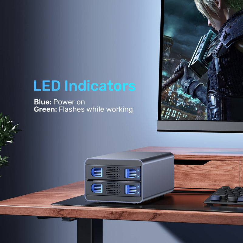 Unitek S1308C 2-Bay External SATA Hard Drive Enclosure (10Gbps,RAID) 