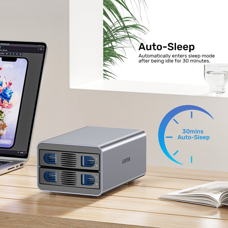 Unitek S1308C 2-Bay External SATA Hard Drive Enclosure (10Gbps,RAID) 