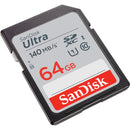 SanDisk 64GB Ultra SD Card (CL10 UHS-I Full HD 140MB/s) SDSDUNB-064-GN6IN 772-4564