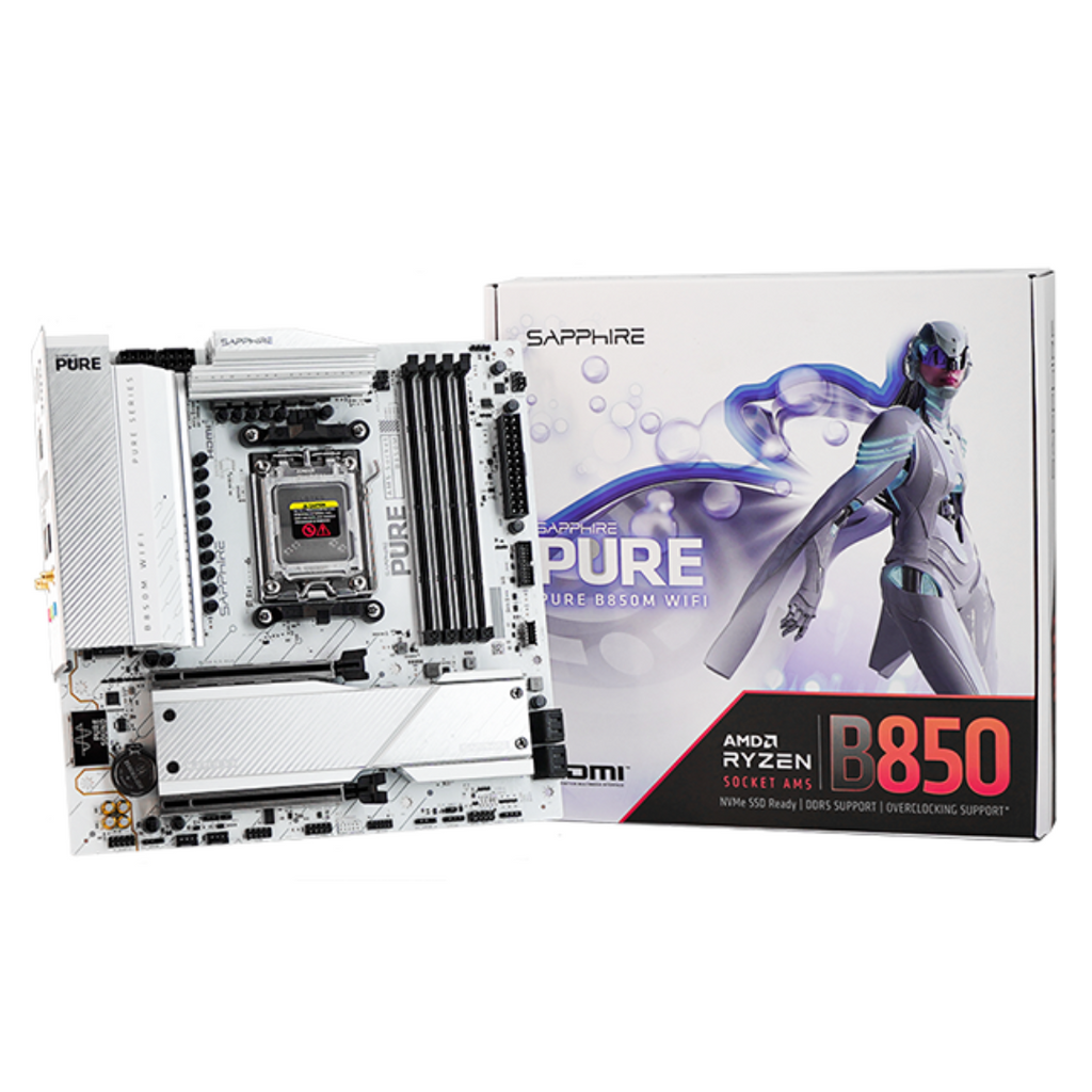 SAPPhIRE PURE B850M WIFI DDR5,Socket AM5 mATX Motherboard SAPPhIRE PURE B850M WIFI DDR5,Socket AM5 mATX Motherboard