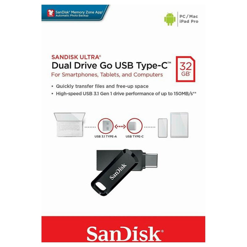 SanDisk 32GB Ultra Dual Drive Go USB Type-C (Type-C and Type-A) 雙用隨身碟 SDDDC3-032G-G46 772-4282