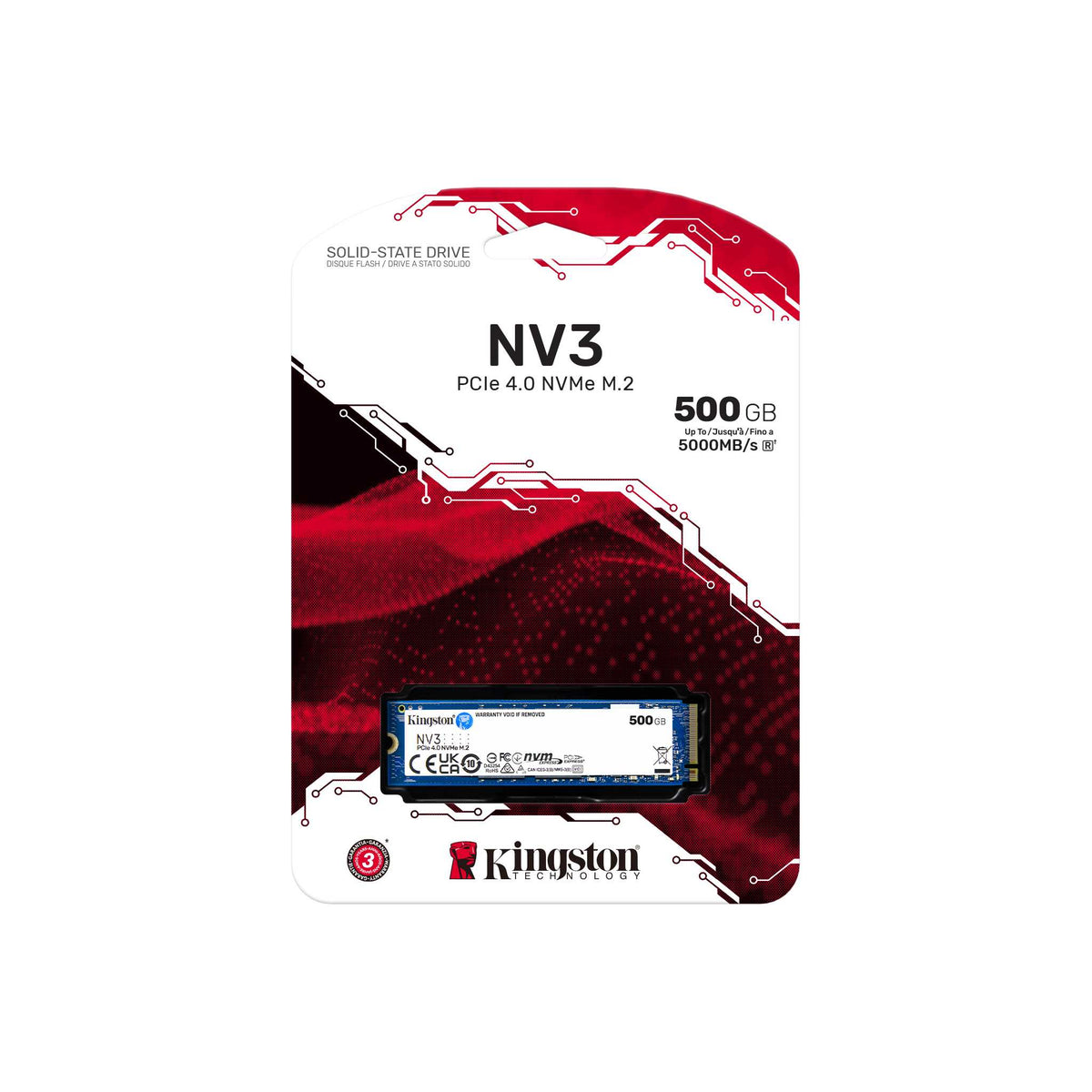 まとめ買いお得Kingston NV 3 500GB M.2 SSD3個 Kingston NV3 M.2 500GB NVMe PCIe 4.0 SSD SNV3S/500G