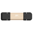 Silicon Power 1TB DS72 Gold 金色 Dual USB-C/USB-A 3.2 Gen 2 手指型外置攜帶式 Portable SSD, Steam Deck and iPhone 15 Pro (SP001TBUC3S72V1G)