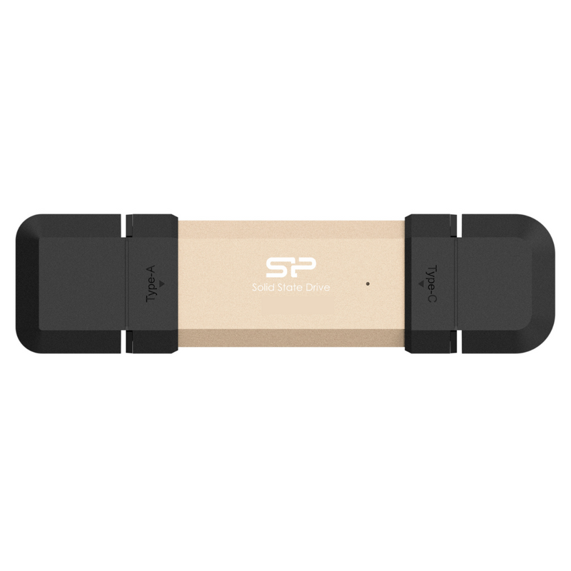 Silicon Power 1TB DS72 Gold 金色 Dual USB-C/USB-A 3.2 Gen 2 手指型外置攜帶式 Portable SSD, Steam Deck and iPhone 15 Pro (SP001TBUC3S72V1G)