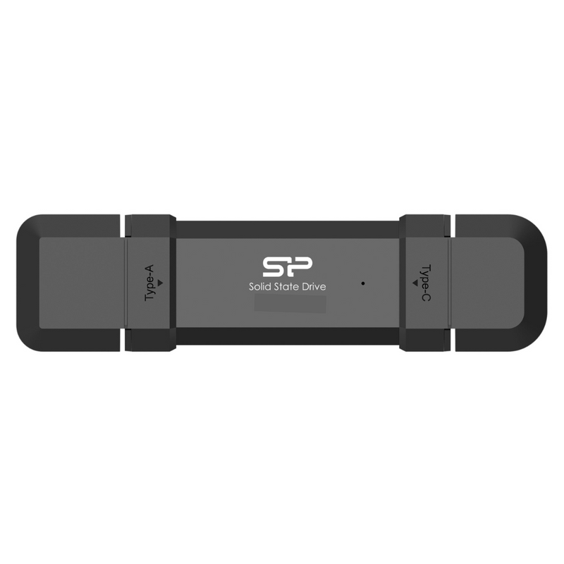 Silicon Power 512GB DS72 Black 黑色 Dual USB-C/USB-A 3.2 Gen 2 手指型外置攜帶式 Portable SSD, Steam Deck and iPhone 15 Pro (SP500GBUC3S72V1K)