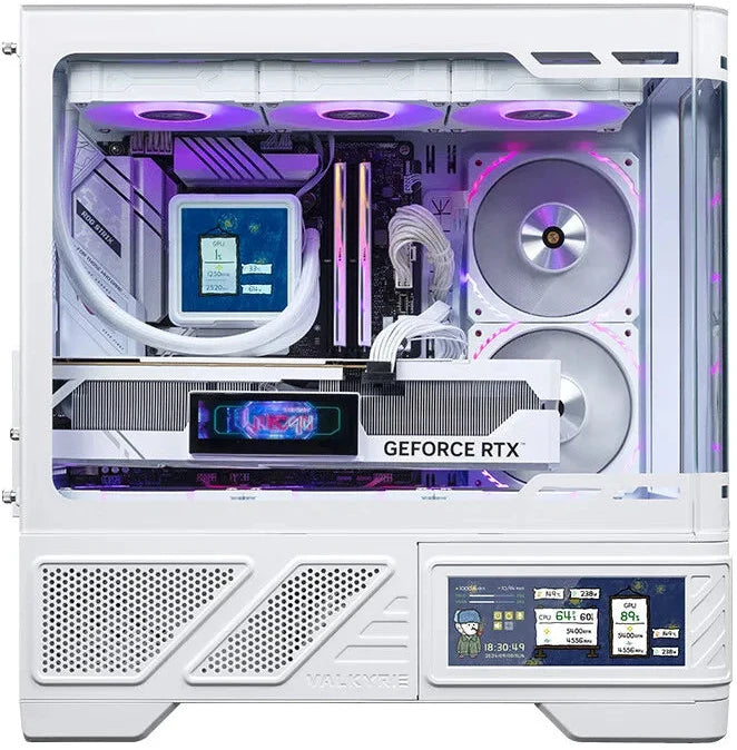 Vk03 VALKYRIE VK03-M LCD White 白色 MATX Case (6.2吋輕觸式屏幕 / 270度全視線無柱設計)
