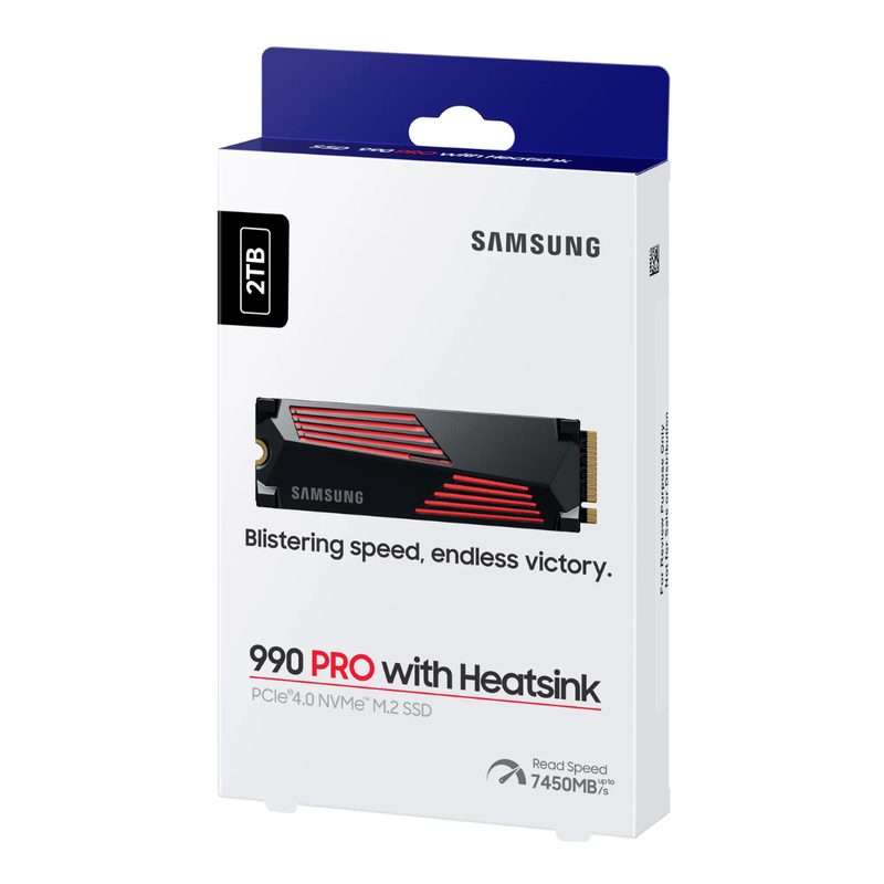 Samsung 2TB 990 PRO w/Heatsink MZ-V9P2T0GW M.2 2280 PCIe Gen4 x4 SSD (
