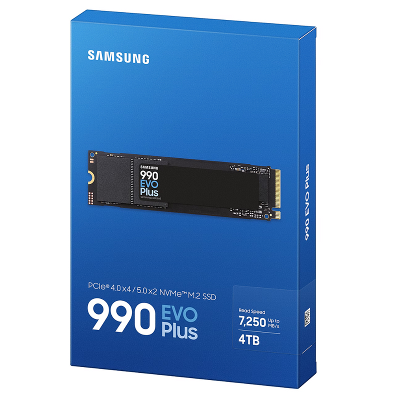 Samsung 4TB 990 EVO Plus MZ-V9S4T0BW M.2 2280 PCIe 4.0 x4 / 5.0 x2 NVMe 2.0 SSD