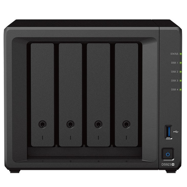 Synology DiskStation DS923+ 4-Bay NAS (AMD Ryzen R1600 Dual Core CPU, 4GB DDR4 Ram) 