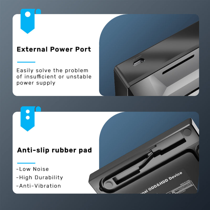 Unitek 5-in-1 External Optical Drive 24x/8x with Hub Function (T1037A)