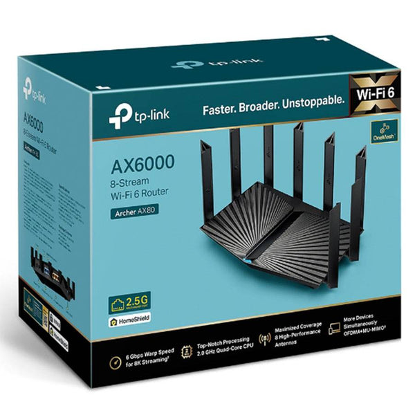 TP-Link Archer AX80 AX6000 Dual Band 8-Stream Wifi 6 Router With 2.5G Port