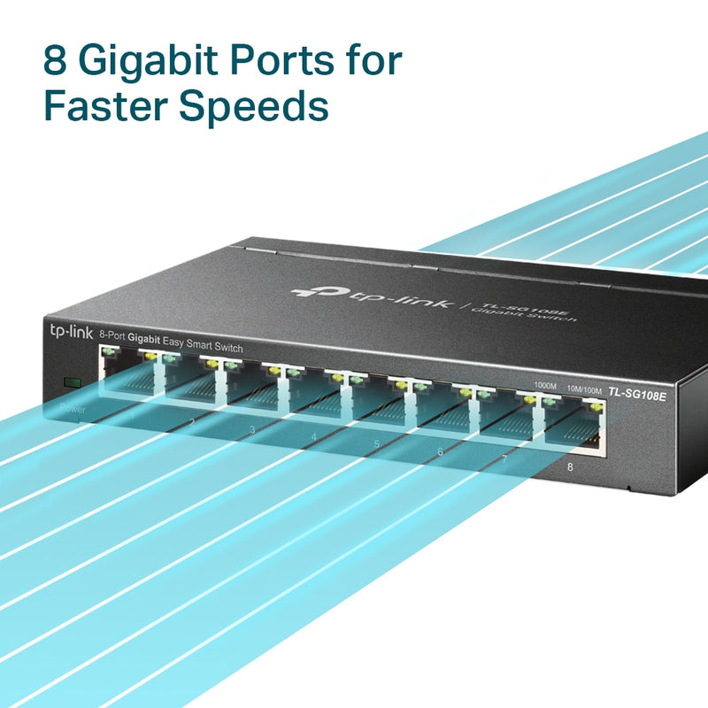 TP-Link TL-SG108E 8-Port Gigabit Easy Smart Steel Case Switch